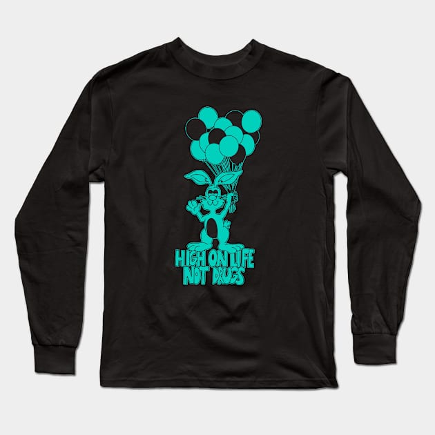 High On Life (One Color) - Retro Styled Design Long Sleeve T-Shirt by sombreroinc